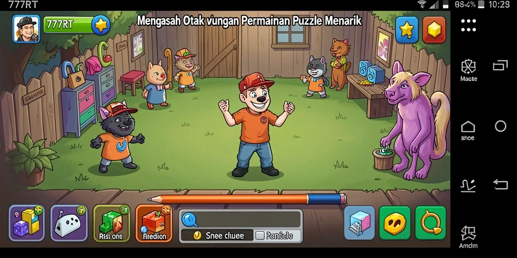 Screenshot gameplay 777RT menunjukkan tantangan Puzzle yang menarik.