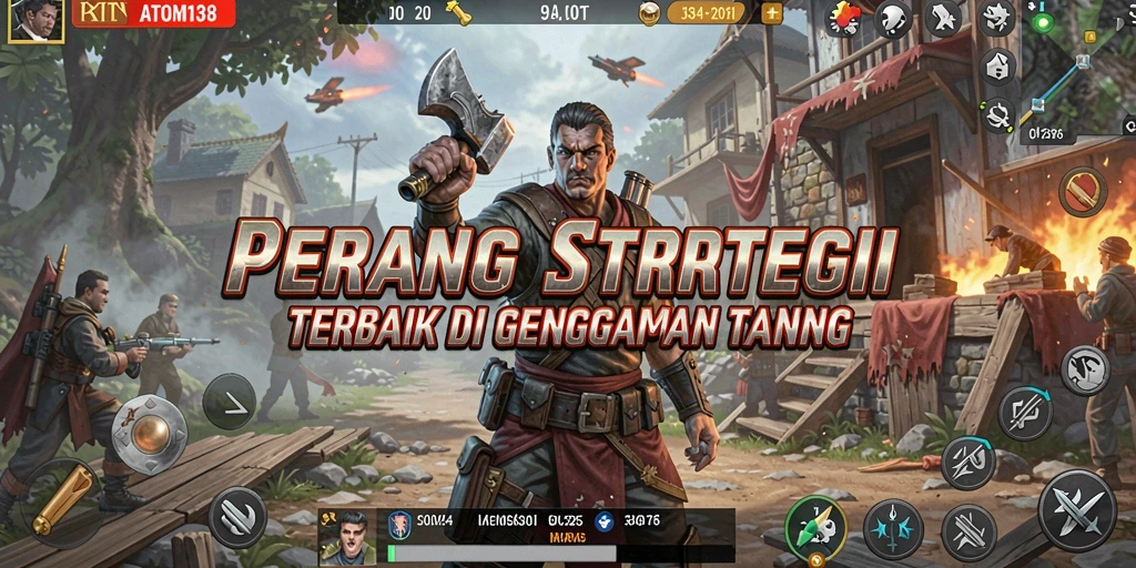 Tampilan menarik dari gameplay strategi ATOM138 yang menantang.