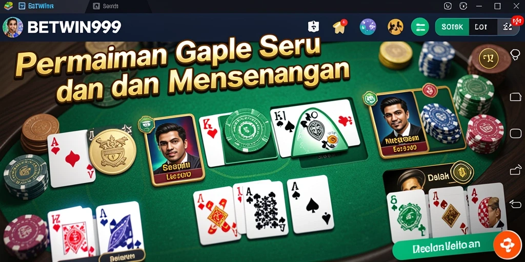 Tampilan gameplay Gaple yang seru dan interaktif di BETWIN999.