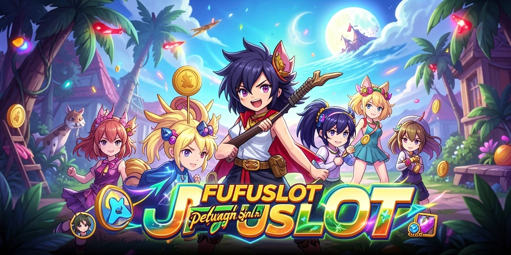Tampilan gameplay FUFUSLOT yang penuh warna dan dinamis.
