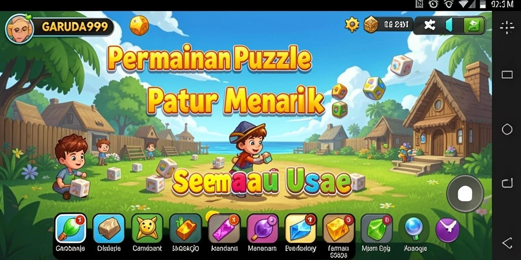 Tampilan gameplay Puzzle yang menarik dan menantang di GARUDA999.
