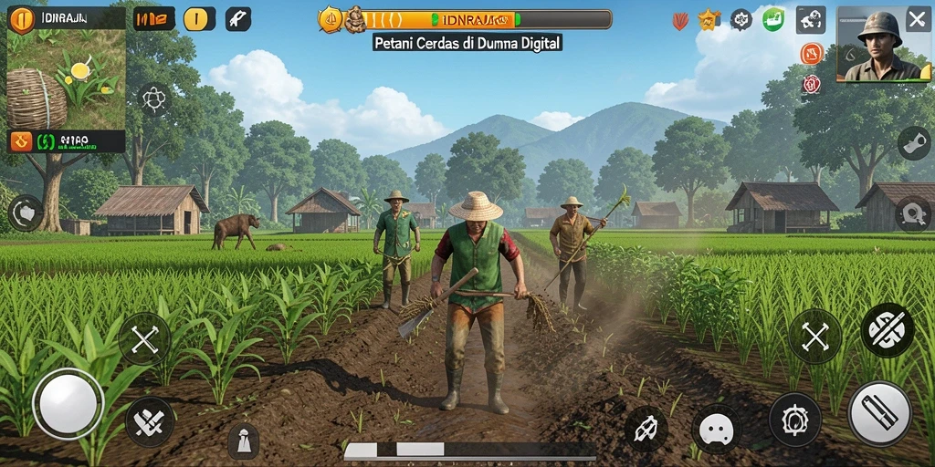 Tampilan gameplay <strong>IDNRAJA</strong> yang menarik saat mengelola kebun