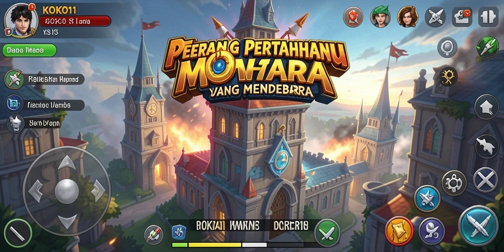 Tampilan gameplay KOKO11 yang menegangkan selama pertahanan menara.