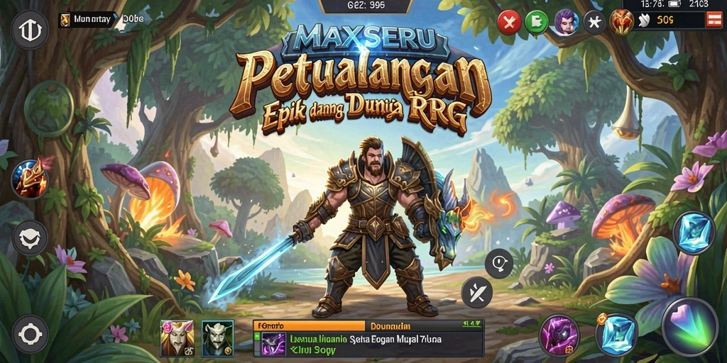Visual menakjubkan dari gameplay RPG MAXSERU yang menarik.
