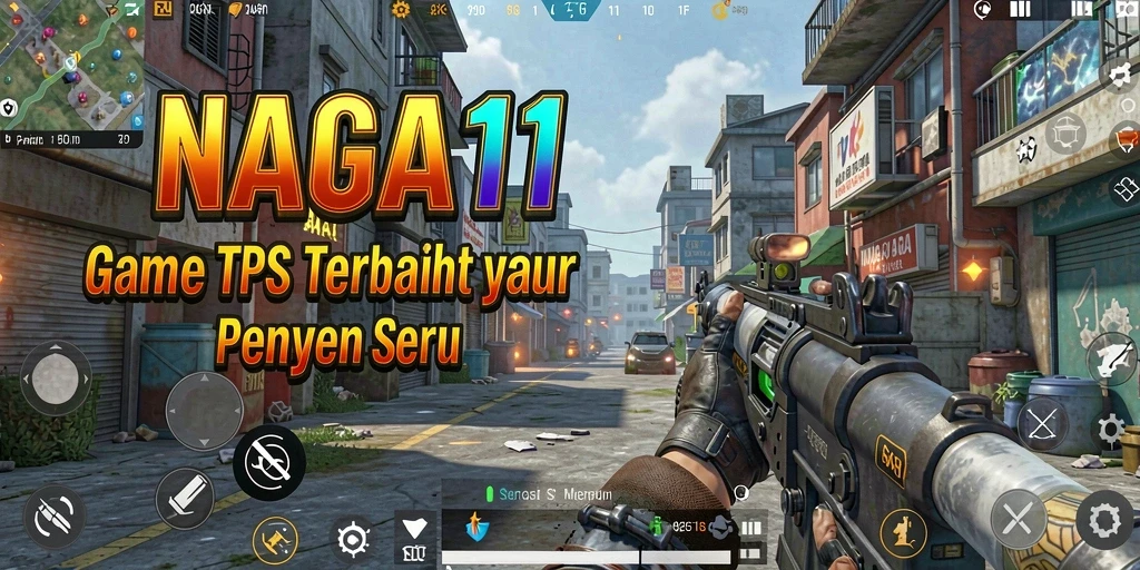 Screenshot NAGA11 menampilkan aksi tembak menembak yang seru.