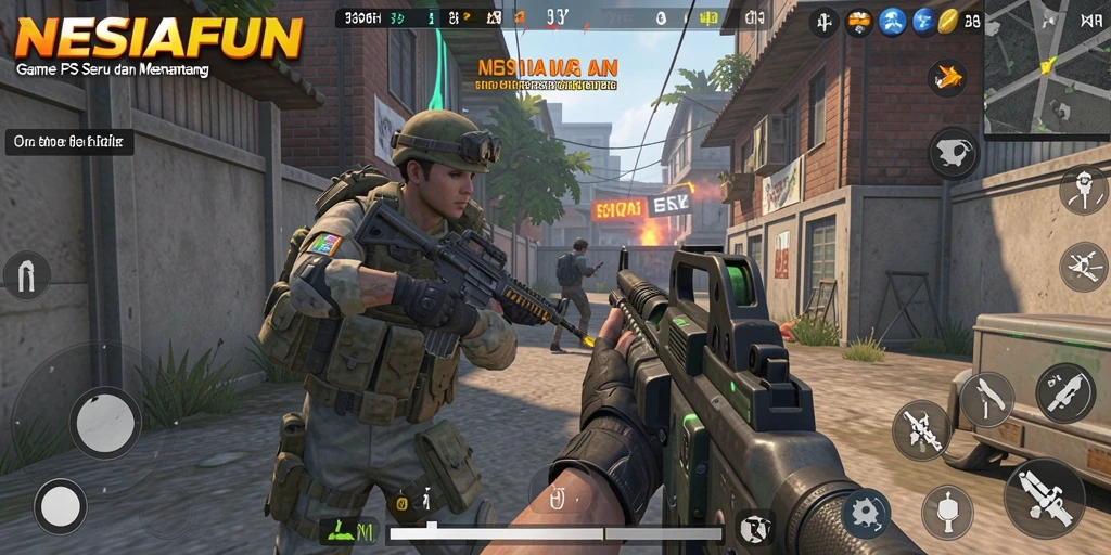 Gambaran gameplay seru dalam NESIAFUN, game FPS yang menantang.