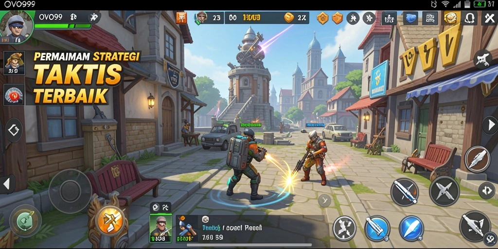 Screenshot gameplay OVO99 menampilkan aksi strategi yang mendebarkan.
