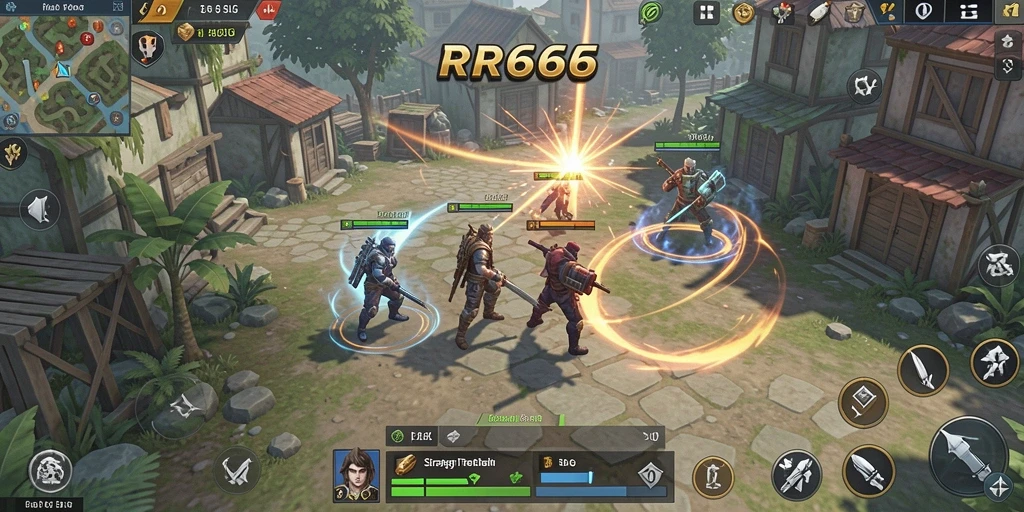 Screenshot gameplay RR666 yang menampilkan pertempuran strategis.