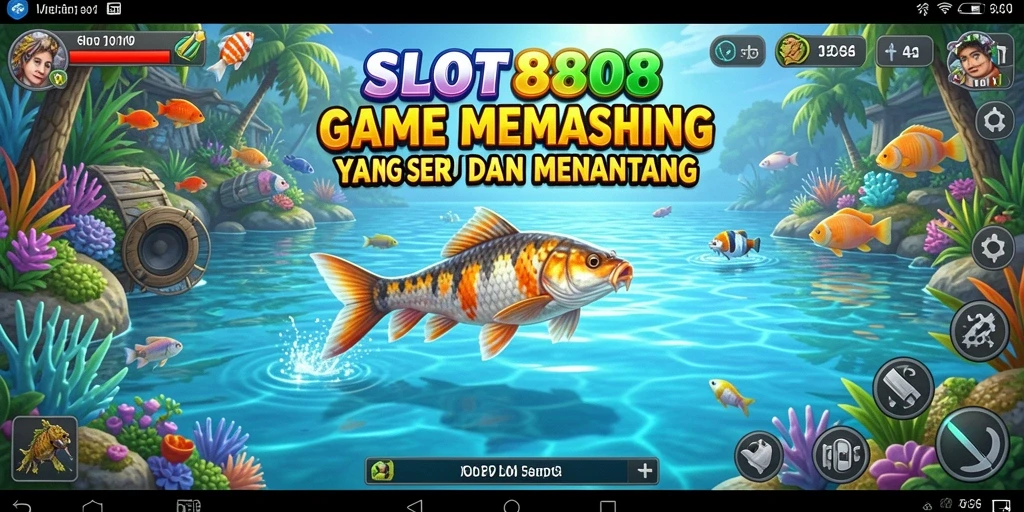 Tampilan gameplay SLOT8808 saat memancing dengan berbagai jenis ikan.