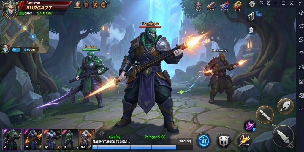 Tampilan menarik dari gameplay SURGA77 yang menampilkan pertarungan strategis.